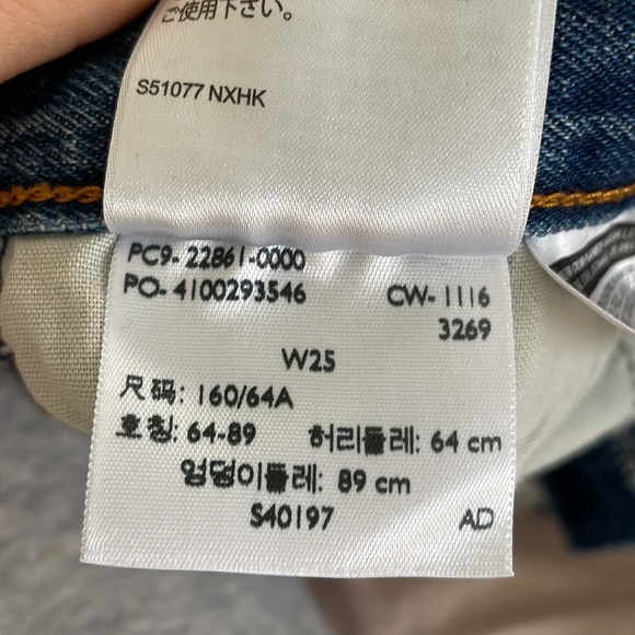 Levi’s White Oak Cone Denim High Rise Button Fly Straight Leg Ankle Jeans 25 - Picture 5 of 5